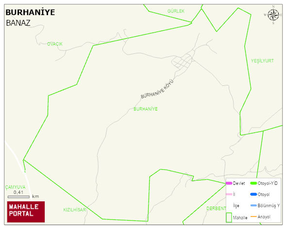 BURHANİYE Köyü Haritası | Coğrafi Yapı ve Detaylı Haritası