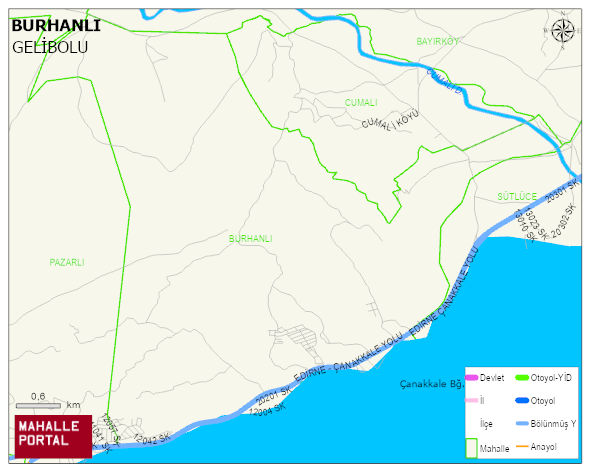 BURHANLI Köyü Haritası | Yükselti ve Doğa Özellikleri