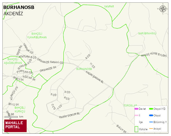 BURHANOSB Mahallesi Haritası | İnteraktif Köy ve Mahalle Sınırları