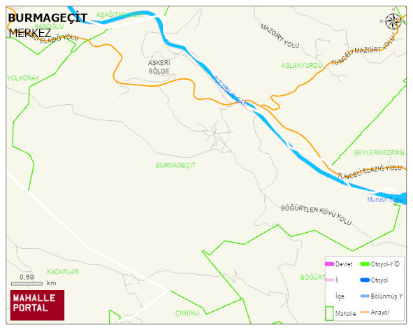 BURMAGEÇİT Köyü Haritası | Mahalle ve Köy Sınırı
