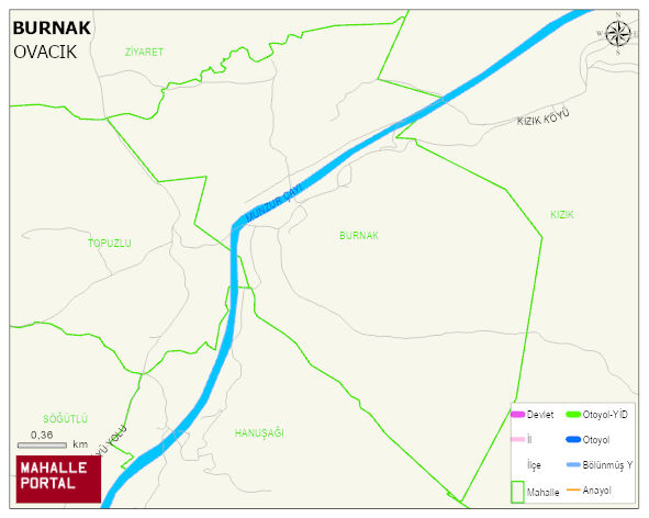 BURNAK Köyü Haritası | Yükselti ve Doğa Özellikleri