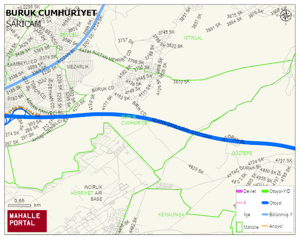 BURUK CUMHURİYET Mahallesi Haritası | Mahalle ve Köy Sınırı