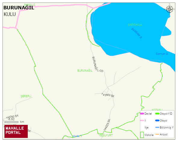 BURUNAĞIL Mahallesi Haritası | Dağlar, Ovalar ve Akarsu Bilgileri