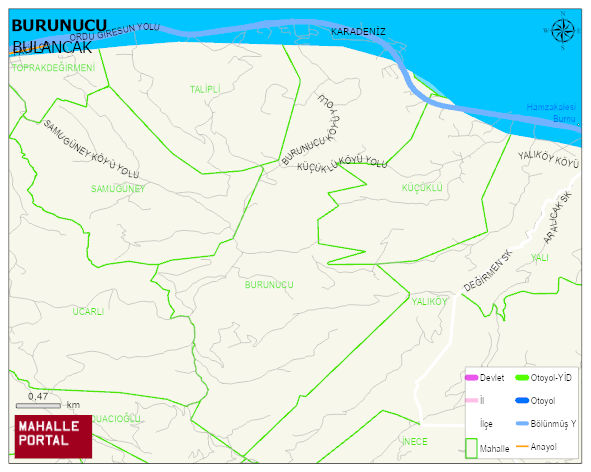 BURUNUCU Köyü Haritası | İnteraktif Köy ve Mahalle Sınırları