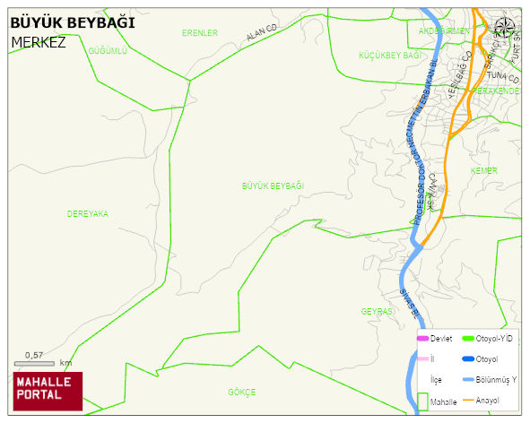 BÜYÜK BEYBAĞI Mahallesi Haritası | İnteraktif Köy ve Mahalle Sınırları