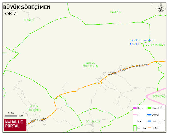 BÜYÜK SÖBEÇİMEN Mahallesi Haritası | Dağlar, Ovalar ve Akarsu Bilgileri