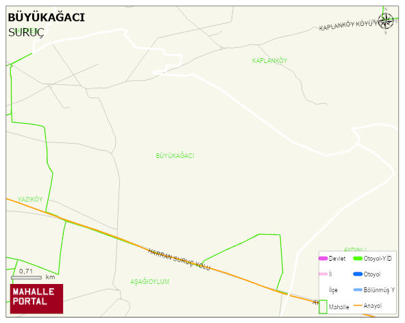 BÜYÜKAĞACI Mahallesi Haritası | Mahalle ve Köy Sınırı