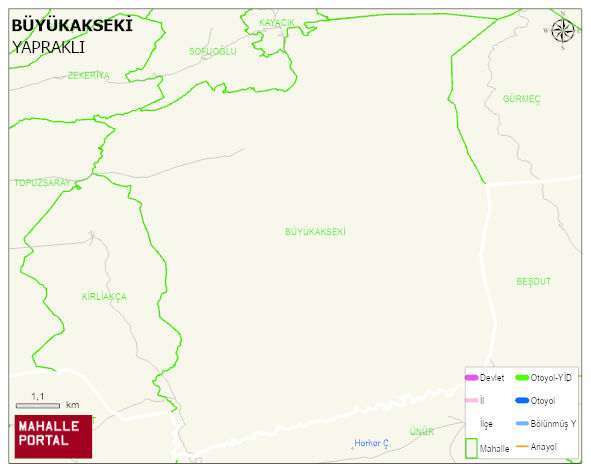 BÜYÜKAKSEKİ Köyü Haritası | Sayısal Bölge Görünümü
