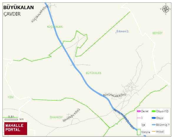 BÜYÜKALAN Köyü Haritası | Mahalle ve Köy Sınırı