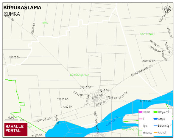 BÜYÜKAŞLAMA Mahallesi Haritası | İnteraktif Köy ve Mahalle Sınırları