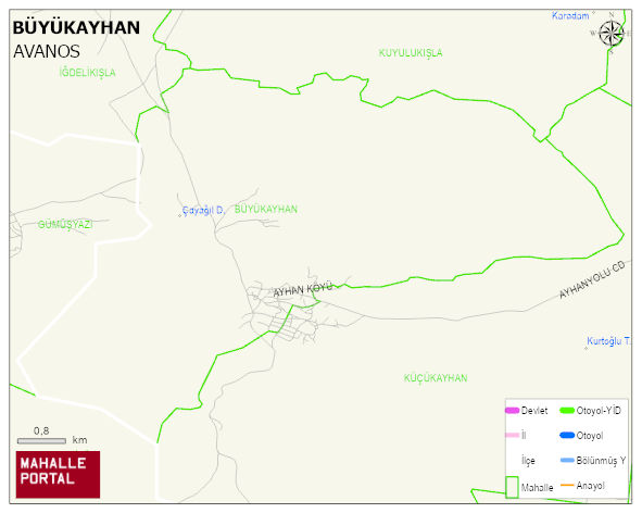 BÜYÜKAYHAN Köyü Haritası | Mahalle ve Köy Sınırı