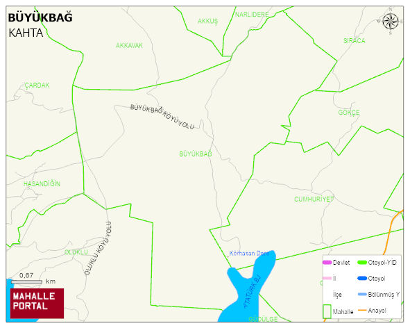 BÜYÜKBAĞ Köyü Haritası | Detaylı Köy ve Mahalle Görünümü