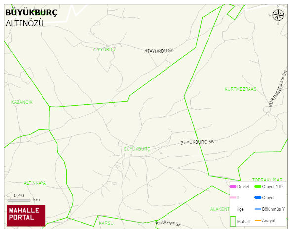 BÜYÜKBURÇ Mahallesi Haritası | Mahalle Sokak Haritası