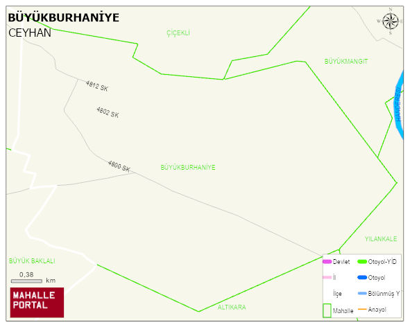 BÜYÜKBURHANİYE Mahallesi Haritası | Mahalle ve Köy Sınırı