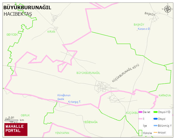 BÜYÜKBURUNAĞIL Köyü Haritası | Detaylı Köy ve Mahalle Görünümü