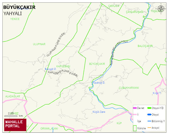 BÜYÜKÇAKIR Mahallesi Haritası | Coğrafi Yapı ve Detaylı Haritası