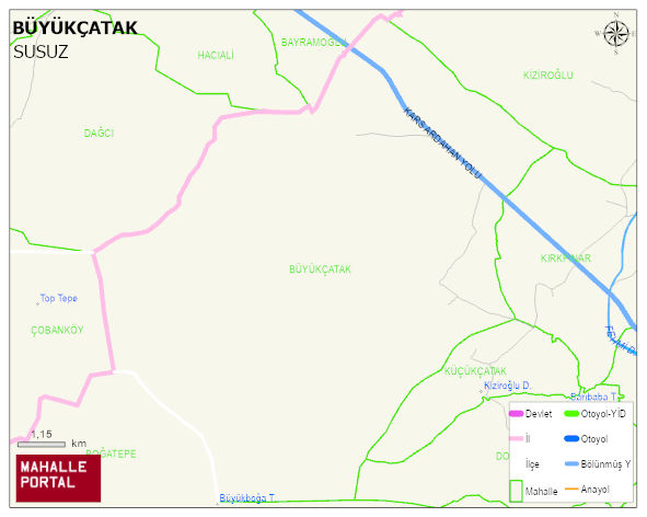 BÜYÜKÇATAK Köyü Haritası | Mahalle ve Köy Sınırı