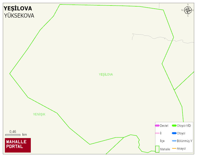 BÜYÜKÇİFTLİK BELDESİ YEŞİLOVA Mahallesi Haritası | Dağlar, Ovalar ve Akarsu Bilgileri