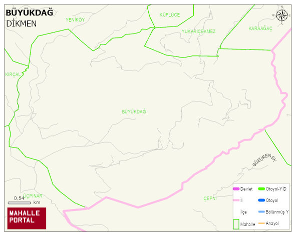 BÜYÜKDAĞ Köyü Haritası | Detaylı Köy ve Mahalle Görünümü