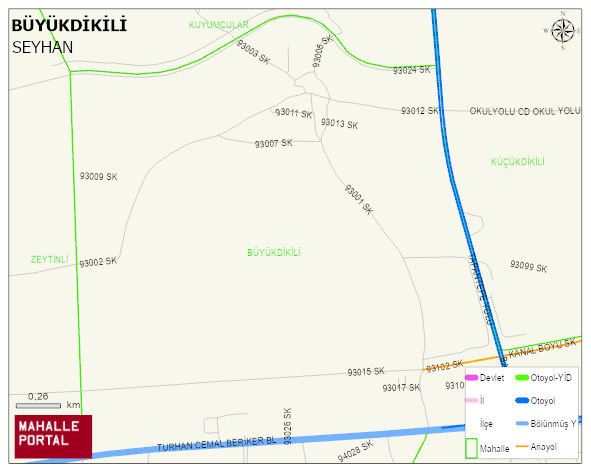 BÜYÜKDİKİLİ Mahallesi Haritası | Detaylı Köy ve Mahalle Görünümü