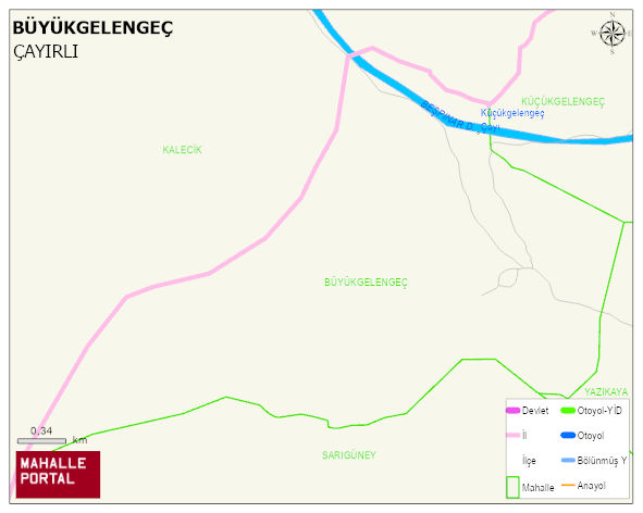BÜYÜKGELENGEÇ Köyü Haritası | Güncel Mahalle ve Köy Haritası