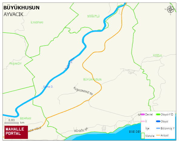 BÜYÜKHUSUN Köyü Haritası | Mahalle ve Köy Sınırı