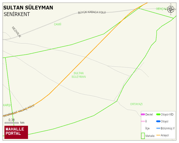 BÜYÜKKABACA BELDESİ SULTAN SÜLEYMAN Mahallesi Haritası | Mahalle ve Köy Sınırı