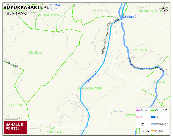 BÜYÜKKABAKTEPE Mahallesi Haritası | Yükselti ve Doğa Özellikleri