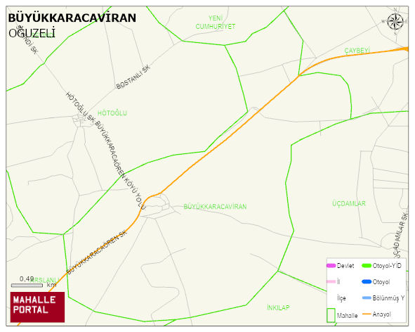 BÜYÜKKARACAVİRAN Mahallesi Haritası | Detaylı Köy ve Mahalle Görünümü