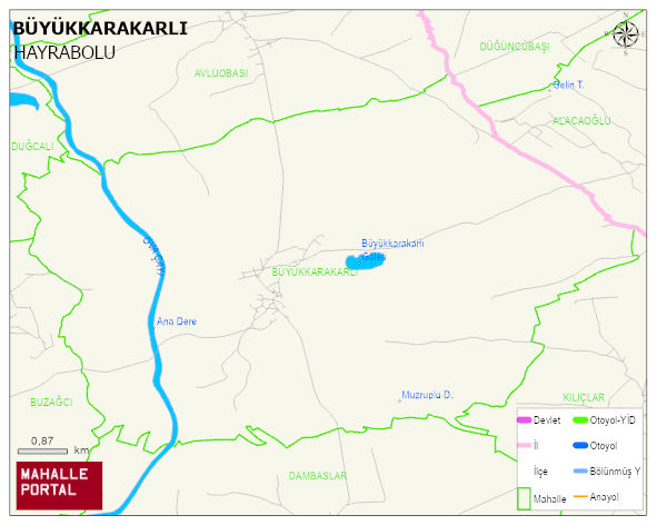 BÜYÜKKARAKARLI Mahallesi Haritası | Dağlar, Ovalar ve Akarsu Bilgileri