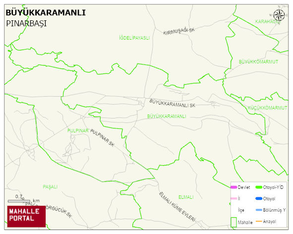 BÜYÜKKARAMANLI Mahallesi Haritası | Yükselti ve Doğa Özellikleri