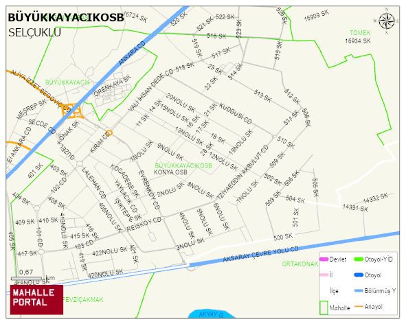 BÜYÜKKAYACIKOSB Mahallesi Haritası | Yükselti ve Doğa Özellikleri