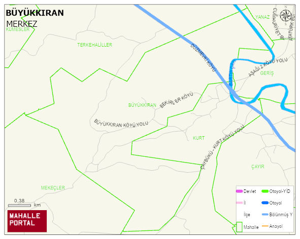 BÜYÜKKIRAN Köyü Haritası | Detaylı Köy ve Mahalle Görünümü