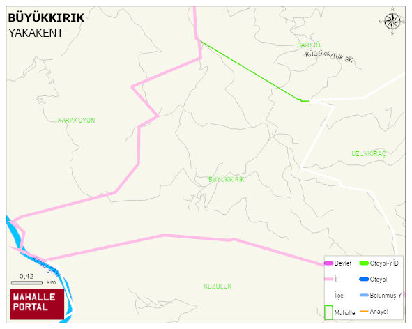 BÜYÜKKIRIK Mahallesi Haritası | Dağlar, Ovalar ve Akarsu Bilgileri