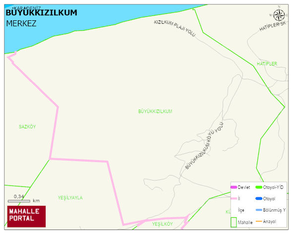 BÜYÜKKIZILKUM Köyü Haritası | Yükselti ve Doğa Özellikleri