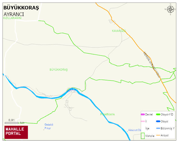 BÜYÜKKORAŞ Köyü Haritası | Detaylı Köy ve Mahalle Görünümü