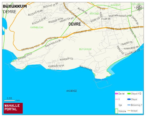 BÜYÜKKUM Mahallesi Haritası | Dağlar, Ovalar ve Akarsu Bilgileri