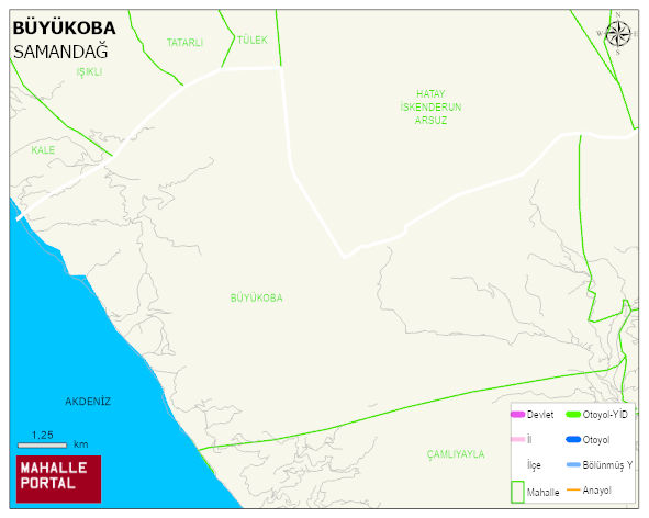 BÜYÜKOBA Mahallesi Haritası | Detaylı Köy ve Mahalle Görünümü