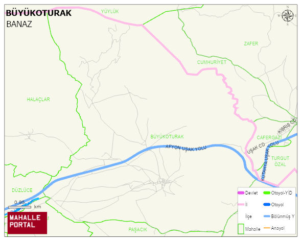 BÜYÜKOTURAK Köyü Haritası | Sayısal Bölge Görünümü
