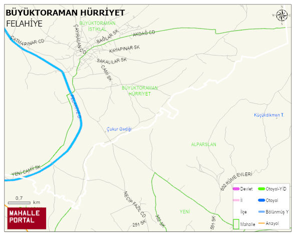 BÜYÜKTORAMAN HÜRRİYET Mahallesi Haritası | Detaylı Köy ve Mahalle Görünümü
