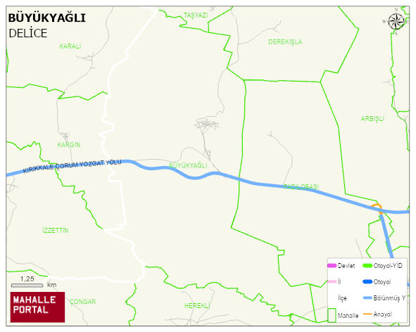 BÜYÜKYAĞLI Köyü Haritası | Mahalle ve Köy Sınırı