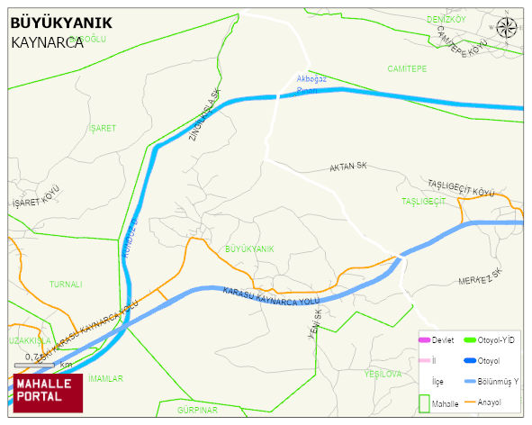 BÜYÜKYANIK Mahallesi Haritası | Yükselti ve Doğa Özellikleri