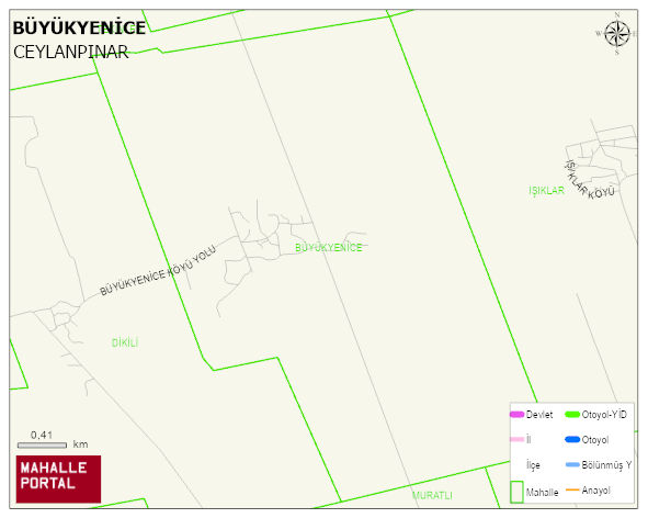 BÜYÜKYENİCE Mahallesi Haritası | Detaylı Köy ve Mahalle Görünümü