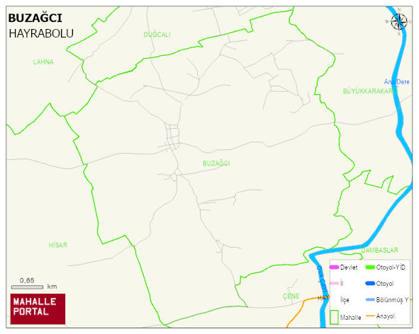 BUZAĞCI Mahallesi Haritası | Dağlar, Ovalar ve Akarsu Bilgileri