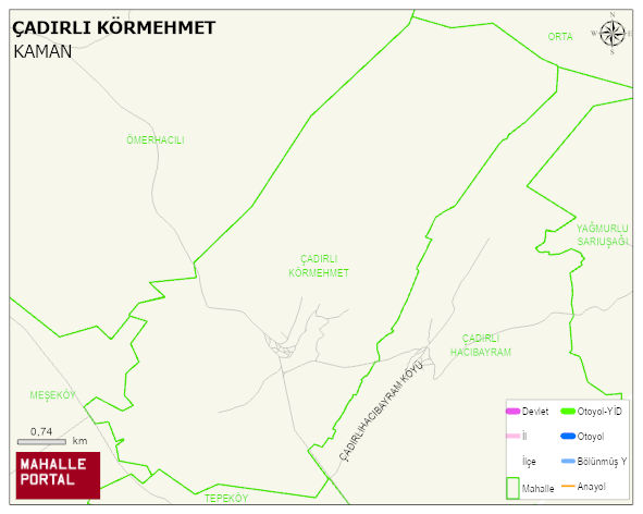 ÇADIRLI KÖRMEHMET Köyü Haritası | İnteraktif Köy ve Mahalle Sınırları