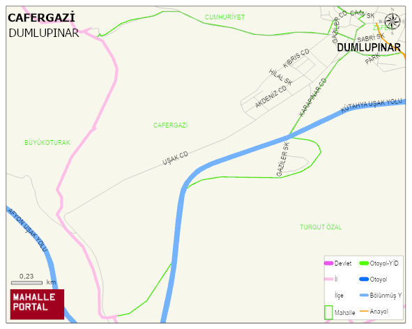 CAFERGAZİ Mahallesi Haritası | Mahalle ve Köy Sınırı
