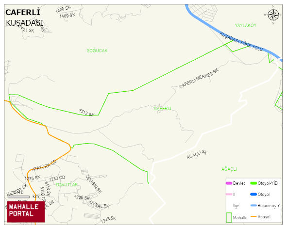 CAFERLİ Mahallesi Haritası | Coğrafi Yapı ve Detaylı Haritası
