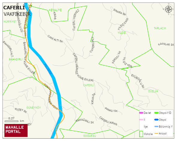 CAFERLİ Mahallesi Haritası | İnteraktif Köy ve Mahalle Sınırları