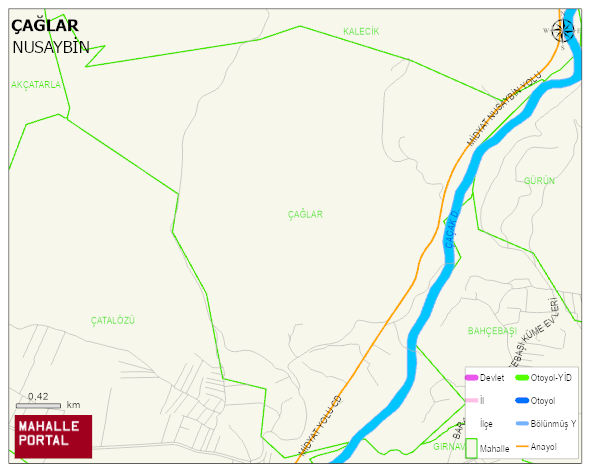ÇAĞLAR Mahallesi Haritası | Mahalle ve Köy Sınırı