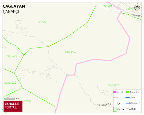 ÇAĞLAYAN Köyü Haritası | Detaylı Köy ve Mahalle Görünümü
